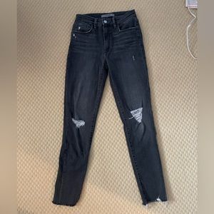 Joe's Jeans High Rise Skinny Ankle Jeans - Black/Grey - Size 25
